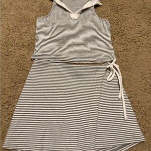 Kirious Striped Top and Skirt Set